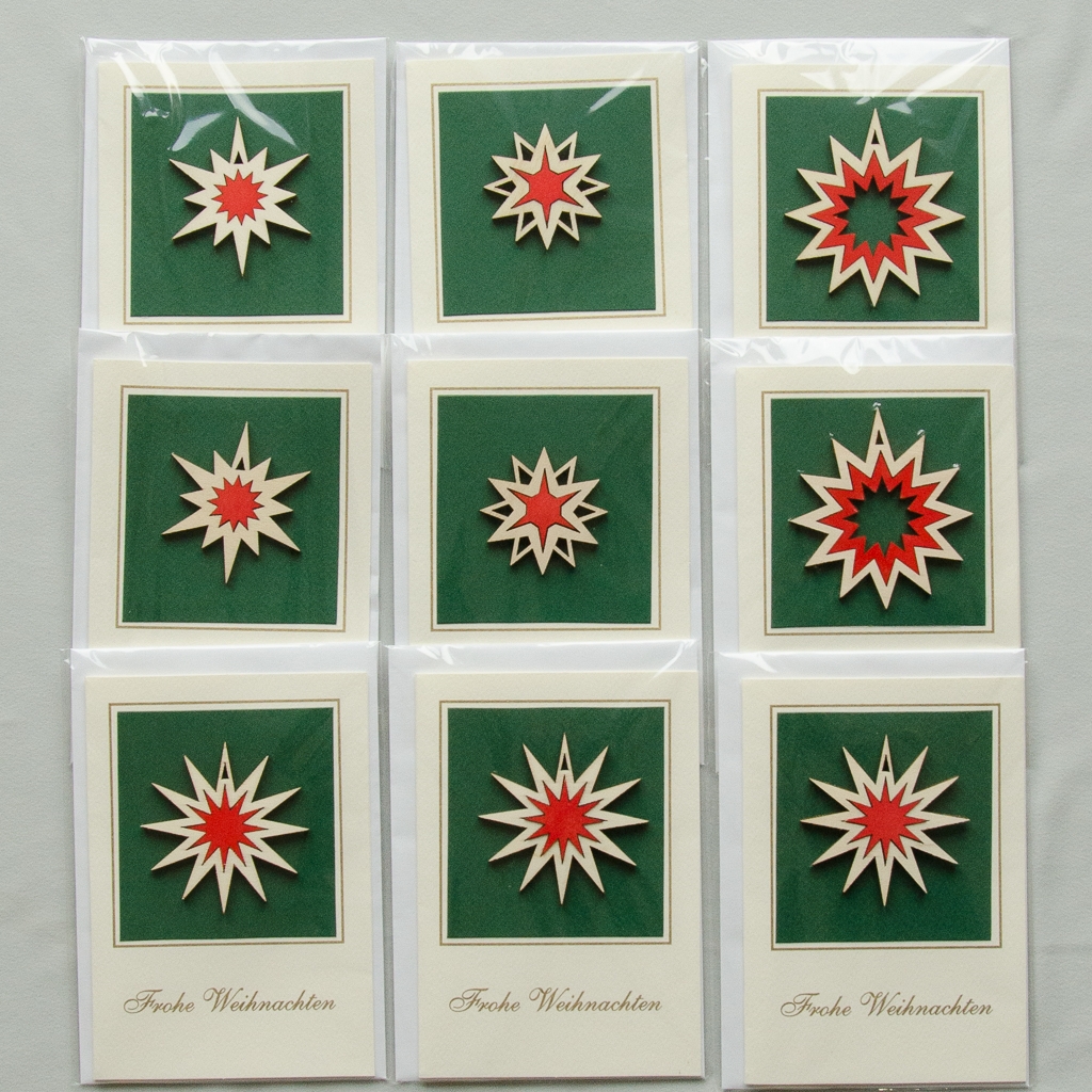 Karten "Frohe Weihnachten" im Set 9 Stück sortiert