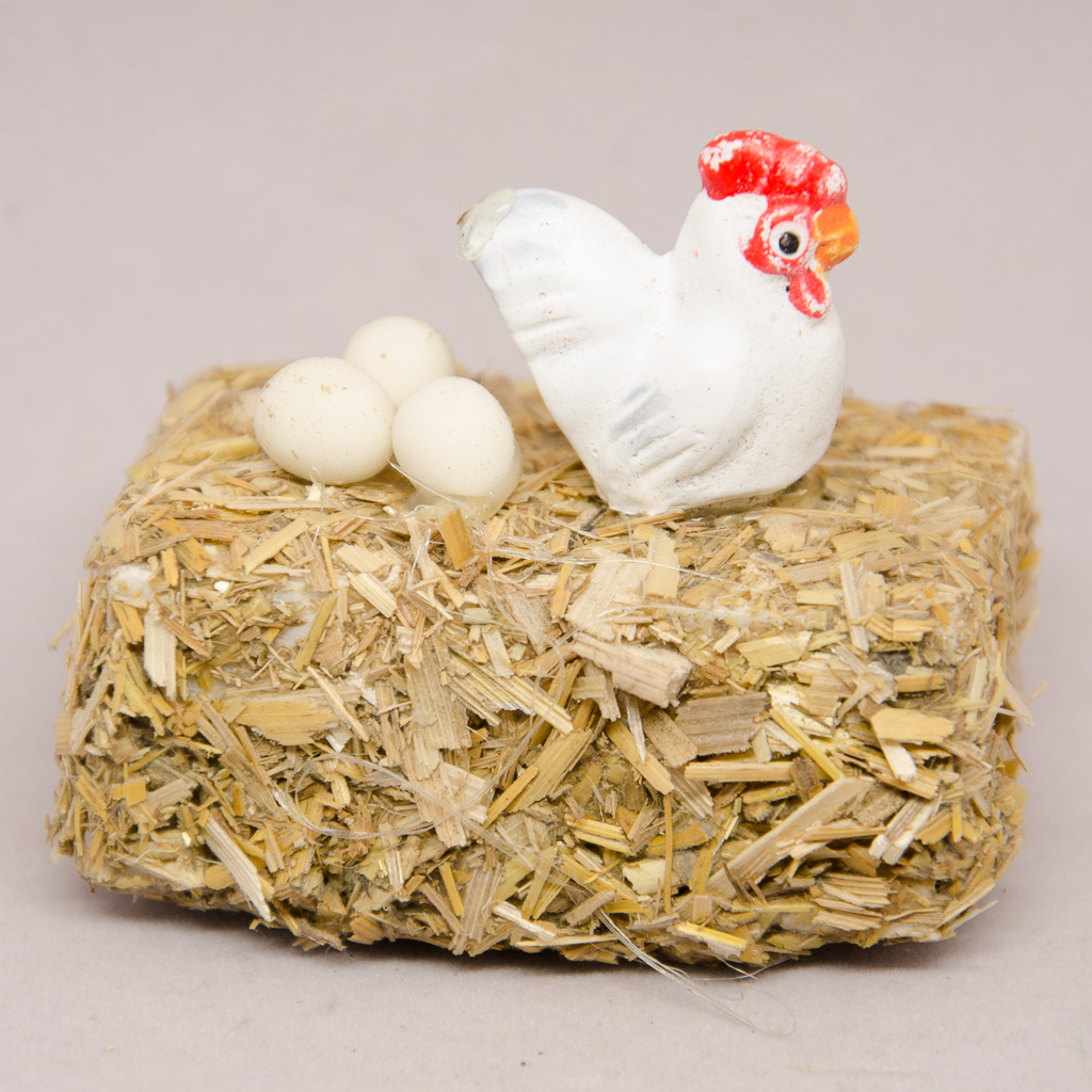 Strohballen mit Huhn 